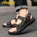 Y2576 A Pair Of New Summer Men's Wear-Resistant Non-Slip Sandals, Outdoor Anti-Odor Shoes, Driving Fashion Trendy_vogvips.com