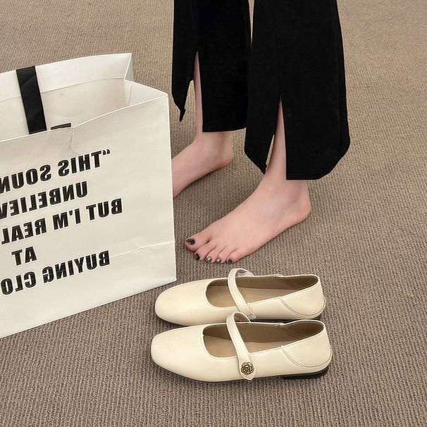 Soft-soled Shallow Mouth Versatile Flat-soled Single Shoes Women's Shoes Lightweight Low-heeled Casual Word Mary Jane_vogvips.com