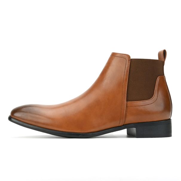 Men's Chelsea Boots Square Toe Ankle Boots - Fashionable & Versatile Casual Shoes For Men (Black/Brown, PU/Suede Microfiber)_vogvips.com