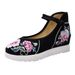 Large White With High Sloping Heels, Canvas Embroidered Women's Singles, Lace Up Ethnic Style Cloth Shoes_vogvips.com