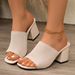 Summer New Foreign Trade Large-size Square-toed Slippers, European And American Style, Fly-knit Mesh, In-stock Women's_vogvips.com