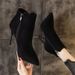 Z For Women Spring And Single 2024 New Sexy Thin Heel Pointed Toe Slim Bare Short Boots High Heels Autumn_vogvips.com