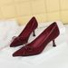 2632-3 European And American Style Elegant Party High Heels Stiletto Leopard Print Shallow Bow Velvet Pointed Mid Heel_vogvips.com