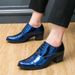 Large Pointed High Heels Men's British Style Hairstylist, Glossy Leather Shoes, Casual Business Dress Shoes_vogvips.com