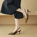Cameido Women's High-heeled Shoes With Pointed Toes And Metal Square Buckles. These Are Thin-heeled Peep-back Sandals._vogvips.com