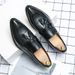 New Fashion Genuine Leather Tassel Business Casual Loafer Shoes For Men Black Business Formal Leather Shoes For Daily Office Casual Men's Shoes For Dr_vogvips.com
