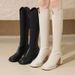 2025 Slimming Long Boots V-neck, Petite Tall Boots, Slim Boots For Women 2025 Autumn/winter New High-heeled Knight Boots, Long Boots_vogvips.com