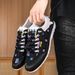 Men's Summer New Versatile Casual Sneakers, Lightweight Soft Sole Non-Slip Slip-On Printed Loafers N19_vogvips.com