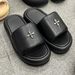 SMFK Cross Flower Buckle For Outdoor 2025 Summer Thick Sole Height Increasing One-Strap Slippers Beach Sandals Women_vogvips.com