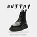 American Thick-soled Heightening Tooling Boots Fleece Short Boots Retro Locomotive Style Martin Boots_vogvips.com