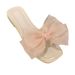 Fairy Style Mesh Bow Flat Sandals For Women Summer Fashion Non-Slip Beach Slippers Internet Celebrity Hot Item_vogvips.com