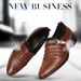 Men's Breathable Hollow-Out Leather Business Casual Shoes - Lightweight PU Upper With Rubber Sole For Comfort And Style Breathable Perforated Sandals_vogvips.com