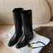Grape Mom 2023 Autumn/Winter New Style Small Square Headed Heel Thick Sole Mid Length Boots, Knee Length Knight Boots_vogvips.com
