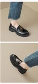 Platform Loafers Women's One-pedal Retro Soft-soled Single Shoes Women's British-style Small Leather Shoes_vogvips.com