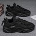 Men's Summer Breathable New Casual Black Sports Mesh Thick Sole Heightening Daddy Work Safety Shoes_vogvips.com