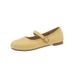 Versatile Square Head Pleated Word With Soft Bottom Flat Bottom Shallow Mouth Ballet Mary Jane Women's Single Shoes_vogvips.com