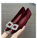Women's French Style Low Heeled Single Shoes Black Versatile For Spring Autumn Winter Retro Rhinestone Temperament_vogvips.com