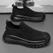 Lightweight Flyknit Elastic Sneakers Breathable Slip-On Versatile Sports Casual Thick-Soled Comfortable Trendy Men's_vogvips.com