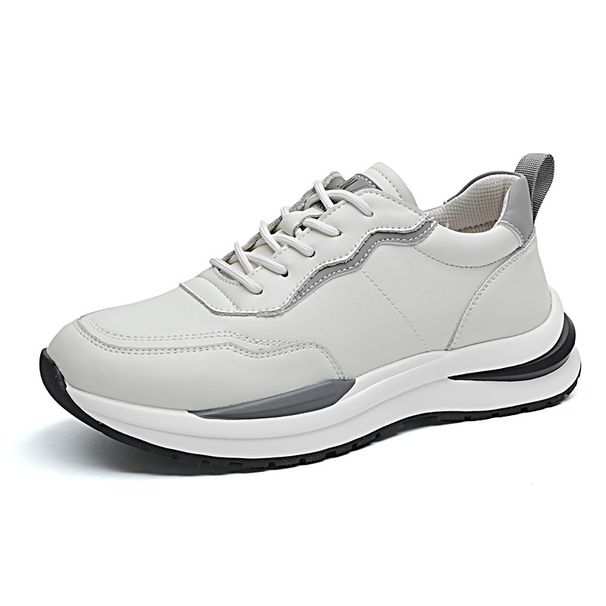 Leather Cowhide Little White Shoes Men's Sneakers Board Shoes Men's Breathable Casual Shoes Lace-Up Men's Shoes_vogvips.com