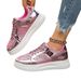 2025 Spring And Autumn Season Large Casual Sequin Sports Style Thick Soled Lace Up Round Toe Women's Single Shoes_vogvips.com