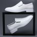 Suitable For All Seasons 2024 Autumn New Formal Men's Business Genuine Pointed Toe Youth Leather White Single Shoes_vogvips.com