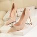 Women S Pumps Style Fashion Women Stiletto High Heels Shallow Mouth Pointed Toe Rhinestone Bow Suede Shoes_vogvips.com