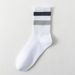 Men's Socks Spring And Autumn Mid Tube Socks Antibacterial Sweat Absorbent Breathable Spring And Autumn Boys Striped White Casual Men's Socks_vogvips.com
