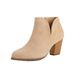 Short Autumn And Winter Cross-Border In Stock Round Toe Suede Thick Ankle Outdoor High Heel Black Large Size Women's_vogvips.com