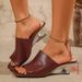 Cross-border European And American Large-size Square-toed Unique Heel For Women, 2026 New Open-toe High-heeled Women's_vogvips.com