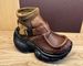 First Layer Cowhide Retro Platform Thick Bottom Big Toe Shoes Small Dad Shoes_vogvips.com