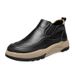 European Warm Series Men's Autumn Winter New Soft Cowhide Lightweight Slip-On Genuine Leather Padded Short Boots Casual Shoes_vogvips.com