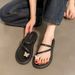 Butterfly Flower Flip-Flops Women, Summer Outdoor Wear, Student Fashion, Durable Non-Slip Flat Toe Post Sandals, Beach_vogvips.com
