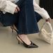Unique Design High-heeled Shoes For Women, 2026 Spring-summer New Model, Backless Sandals With Buckle, Pointed Toe,_vogvips.com