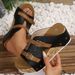 Summer New Women's Open Toe Slippers Large Size Thick Bottom Wedge Heel One Strap Beach Shoes Light Foam Bottom with Buckle_vogvips.com
