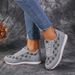 Mountaineering 2025 New Large Flower Lace Up Colored Breathable Women's Casual Sports Single Shoes_vogvips.com