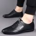 ShoeVault Leather New Loafers Versatile Korean Style White Men's Soft Sole Casual Shoes Business Sneakers_vogvips.com