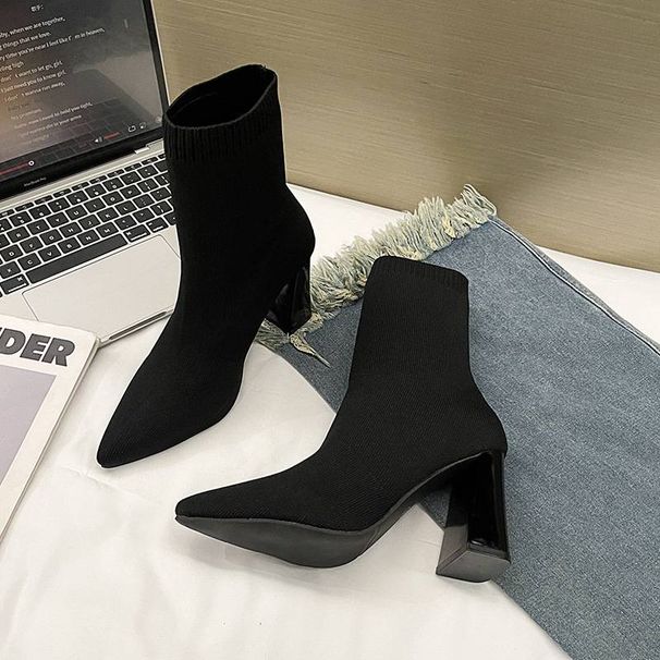 French High-heeled Ankle Boots For Women 2025 New Spring And Autumn Single Boots_vogvips.com