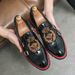 New Fashion Men's Brown Business Casual Loafer Shoes Daily Office Black Buckle Monk Men's Shoes One Foot Cover Banquet Dress Wedding Leather Shoes_vogvips.com