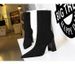 Women's Shoes Sexy Nightclub Slim Thick Heel Ultra High Heel Suede Pointed Winter Short Boots Women's Boots_vogvips.com