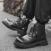 High-top Thick-soled Heightening Martin Boots Retro Tooling Boots Locomotive Outdoor Short Boots_vogvips.com