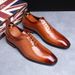 Casual Polished British Plus Size Trendy Square Toe Business Dress Hairstylist Leather Shoes, Men's Wedding Shoes ,_vogvips.com