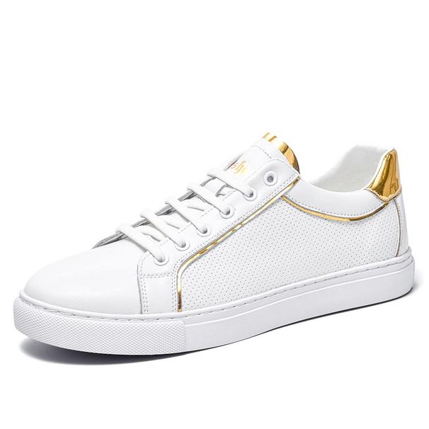 Board Shoes Men's Casual Leather Shoes Men's Simple European Station Little White Men's Shoes_vogvips.com