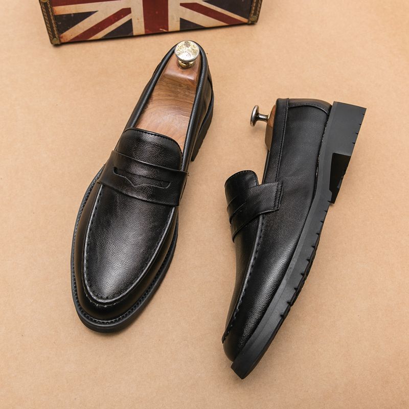 Black Men Loafers Soft Moccasins High Quality Spring Autumn Genuine Leather Shoes Men Business Office Dress Shoes Zapatos_vogvips.com