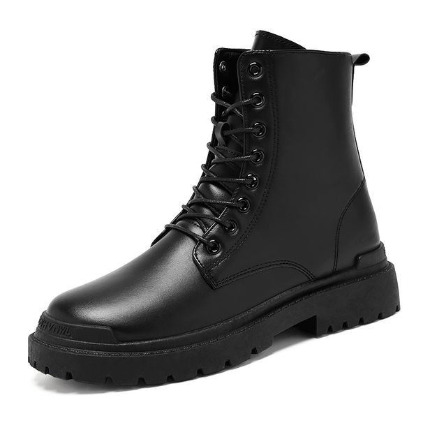 Automne Hiver Nouveau Martin Bottes Tendance Hommes Haute Bottes En Cuir Bottes De Travail Bottes De Moto Imperméable Et Antidérapant_vogvips.com