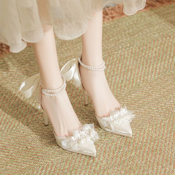 Women Heeled Pearl Ankle Strap Platform Pumps Elegant For Summer Prom Heels Shoes Of Basics Business Wedding Party_vogvips.com