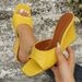 Women's Shoes Summer Large Size Women's Wedge Sandals One Strap Roman Style Lattice Texture Sandals_vogvips.com