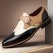 Euro Step New Color-Block Brogue Carved Large Size Business Formal Casual Leather British Versatile Men's Shoes_vogvips.com