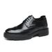 Men's Brogue Leather Dress Shoes With 8cm Hidden Heel_vogvips.com