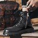 European Warm Series Big Toe Martin British Style High Top Autumn And Winter Black Men's New Mid-Top Fleece-Lined Cotton Shoes Work Boots Men_vogvips.com