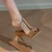 Suede French-style Retro Open-toe High-heeled Shoes, 2026 Summer New Model, Elegant Sophisticated, Beautiful And_vogvips.com